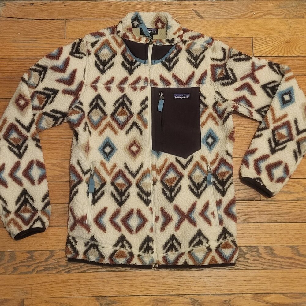 Rare Patagonia Retro-X Fern Dell Jacket Small Full Zip Geometric Aztec